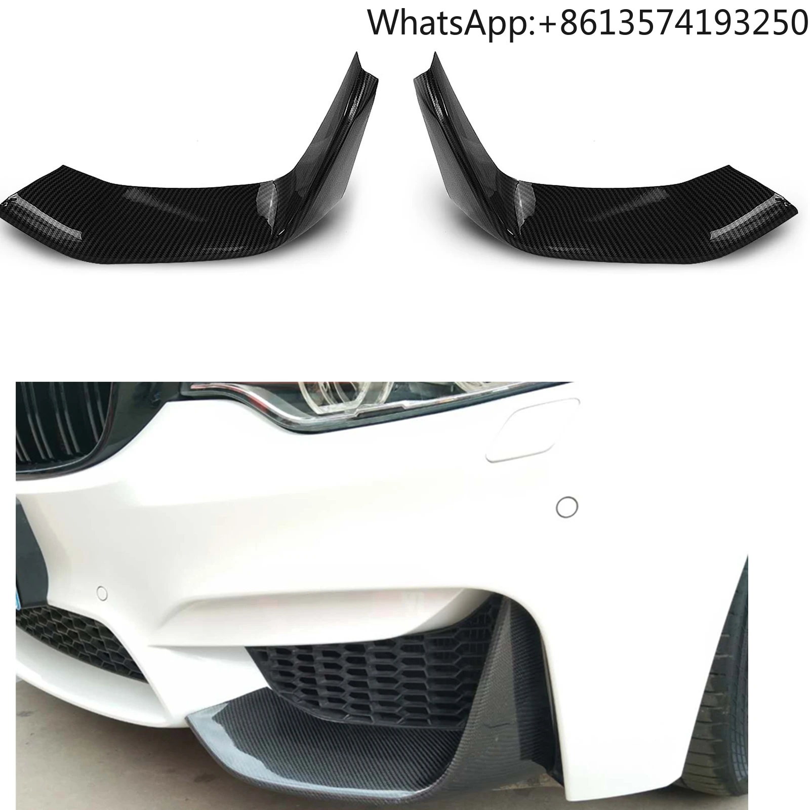 

For BMW F80 M3 F82 F83 M4 2015-20 Front Bumper Side Splitter Cover Fog Light Intake Lower Spoiler Air Vent Trim Protector Canard