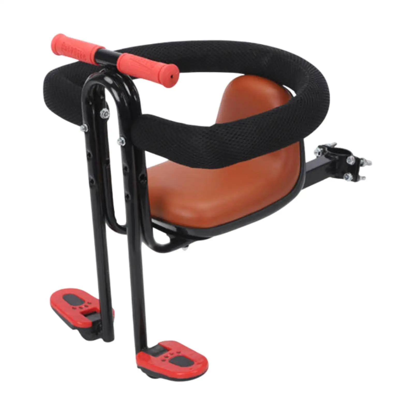 

Kids Bike Seat Front Mount Comfortable for Children Adjustable Seat with Foldable Pedals Replacement for Parent Child Bike