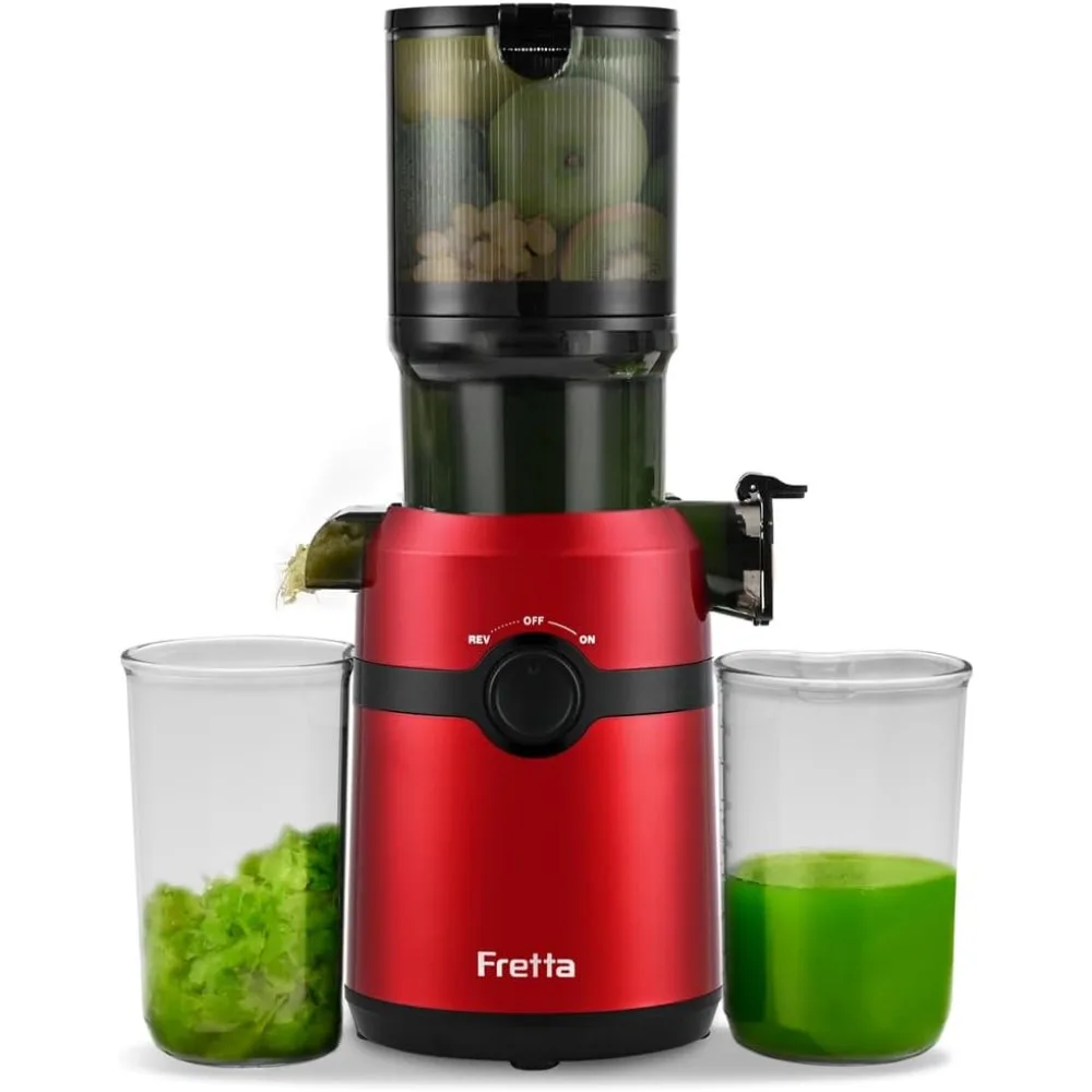 

2024 New Cold Press Juicer Machines,Fretta Slow Masticating Juicer Machines with 4.25" Large Feed Chute