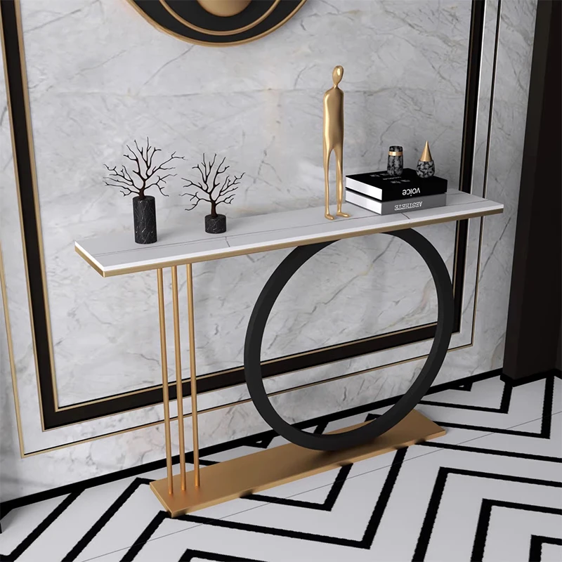 Simple style hallway console table metal base console table for living room