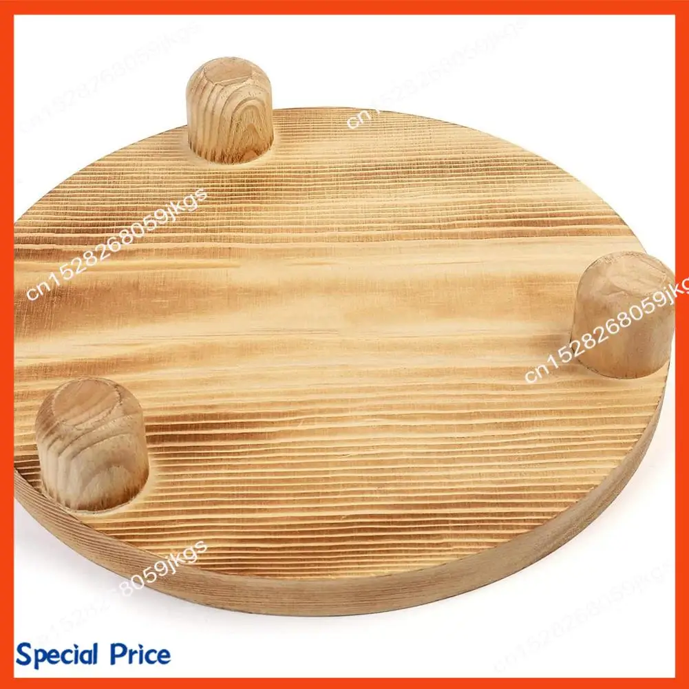 ABIY 2 PCS Round Pedestal Riser Board Wood Display Board Pedestal Board Wood Color About 25X25x5cm For Indoor Outdoor Display