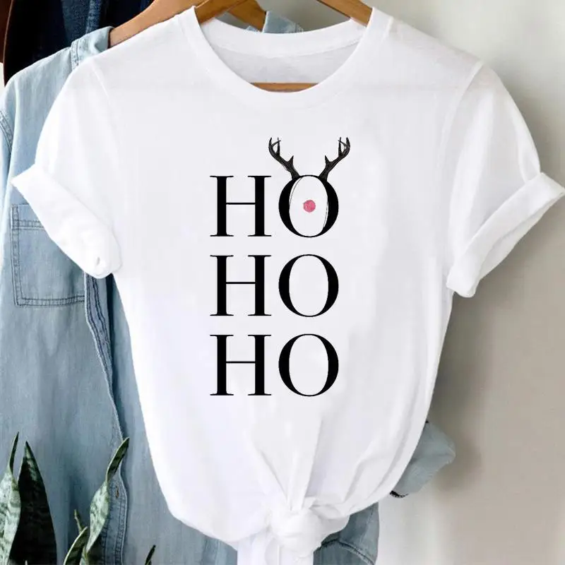 Christmas Theme New Year's Festival Printed European and American Clothing Short-sleeved Round Neck T-shirt Graphic T Shirts