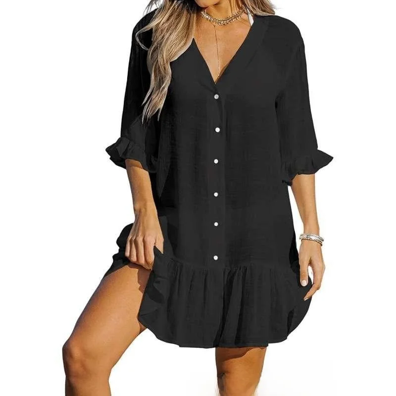 women's-beach-sun-protection-blouse-ruffle-dress-ethnic-style-summer-fashionable-top-women's-clothing