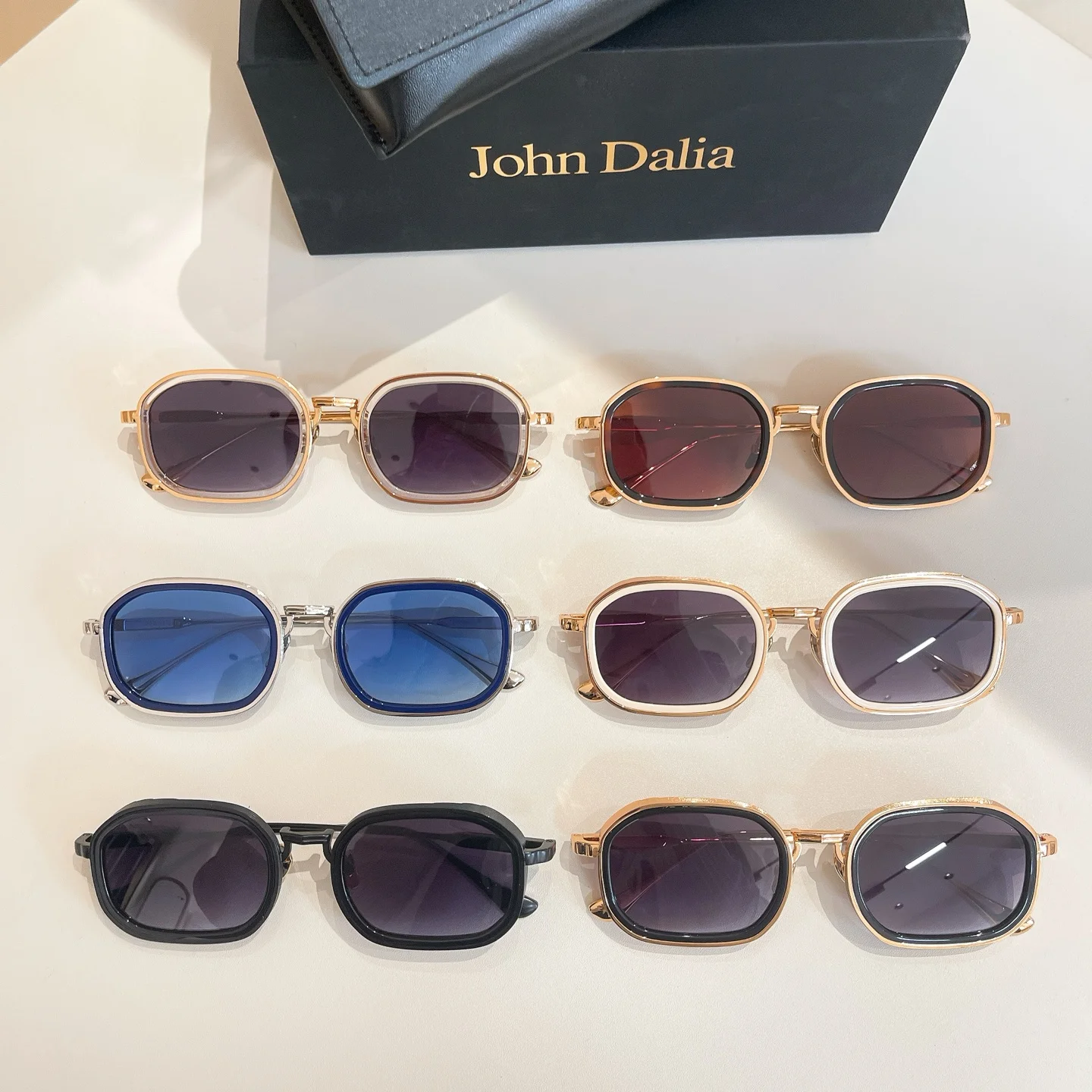 Classical For JOHN DALIA JD Origins Gradient UV400 Polarized Acetate Frame Men Women Vintage Popular Classic Eyeglasses With Box