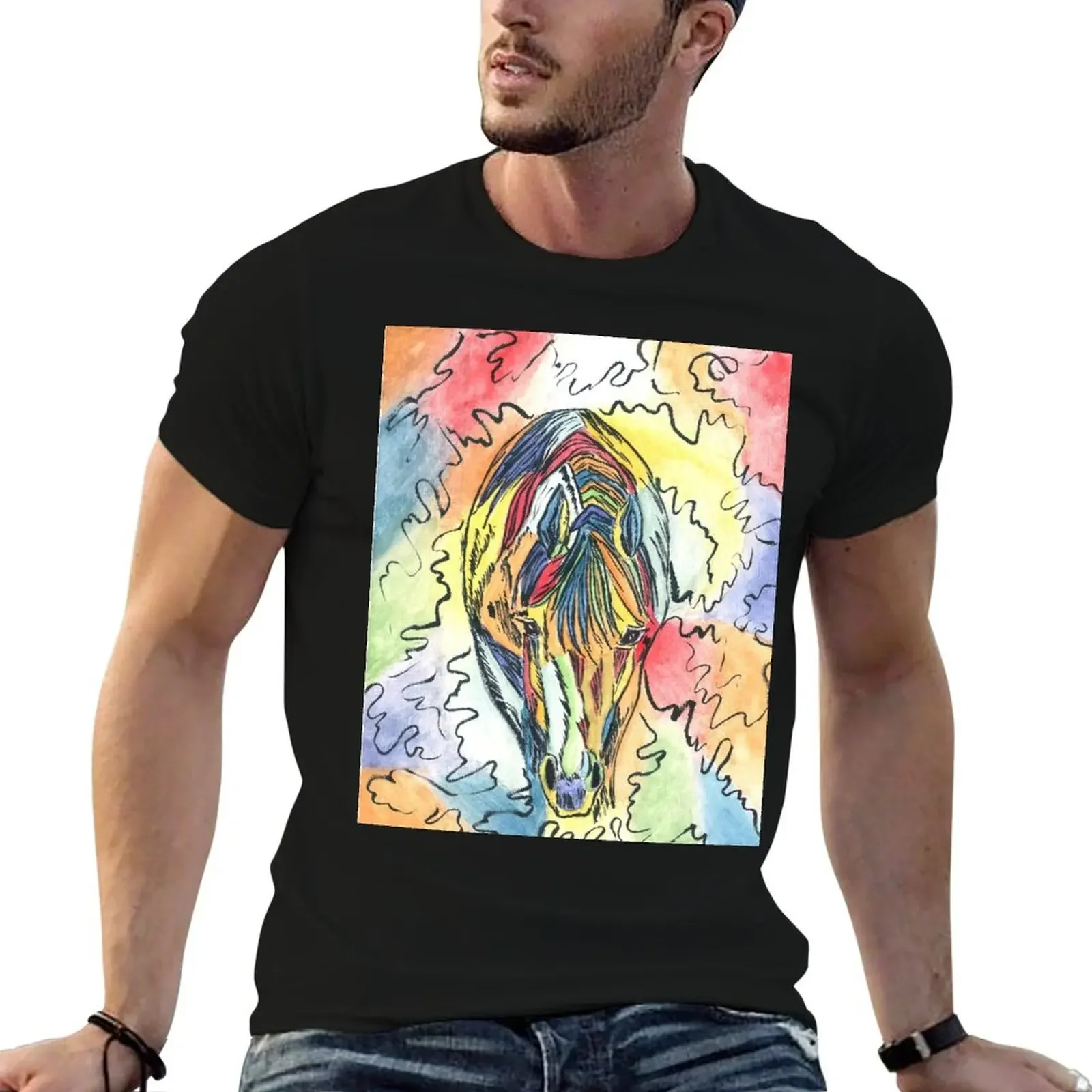 

Be still horse T-Shirt Luxury man cotton graphic tees cute tops men clothings