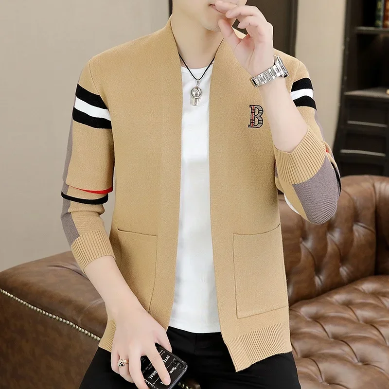 

High Quality Men's Korean Fashion Trend Simple and Elegant Business Casual Gentleman Loose Cardigan Sweater Professional Wear