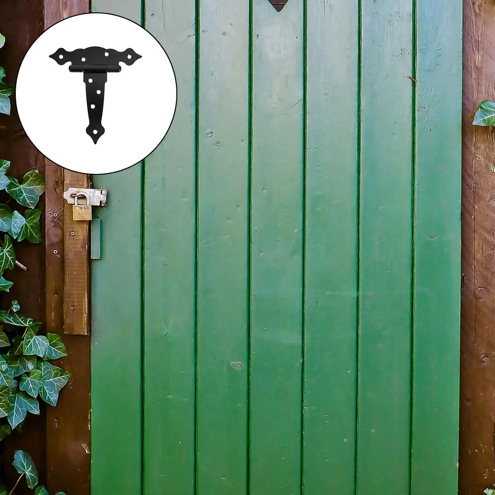 

2pcs Heavy Duty Gate Hinges For Wooden Fences T Post Barn Door Hinges Outdoor Garage Shed Hardware Iron Fence Gate Kit