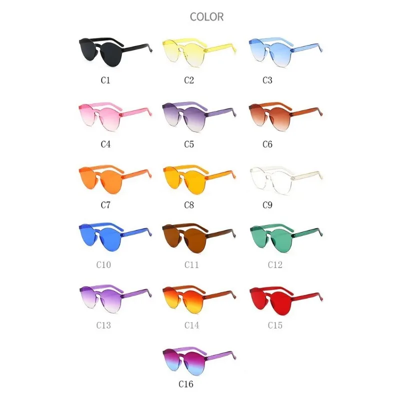 Fashion Candy Color Women  Sunglasses Thin Lens