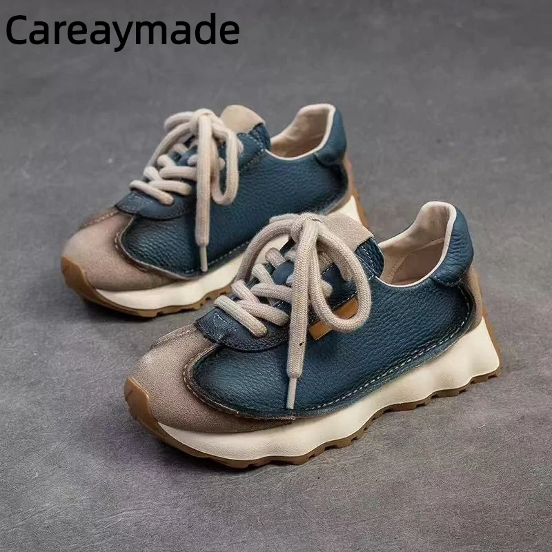 Careaymade-3.5cm Suede Genuine Leather Mixed Color girl Mary Jane Platform Wedge Summer Ladies Spring Autumn Comfy Fashion