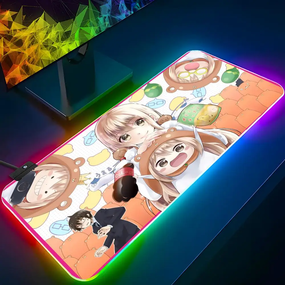 Himouto! Umaru-chan Mouse Pad RGB Backlit Mouse Pad Laptop Mouse Pad Laptop Gamer Computer Desk Gaming Accessories