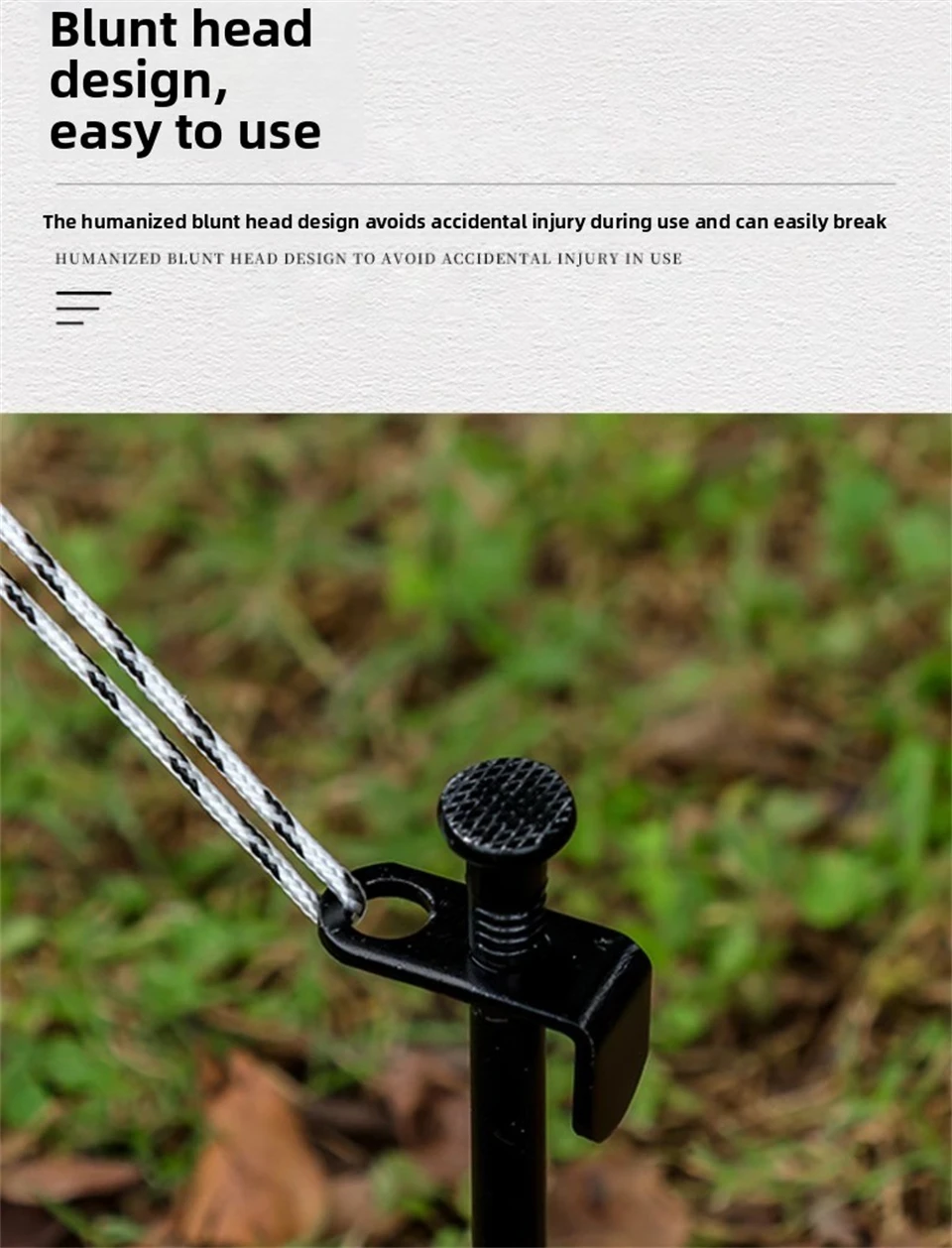 Robuste Zeltnägel aus geschmiedetem Stahl, langlebige Bodenheringe für Outdoor-Zelte, Vordächer, Gartendekoration und Camping – Detail 6