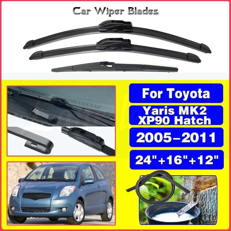 

Car Wiper Blade Windscreen for Toyota Yaris Vitz XP90 2005-2011 MK2 Front Rear Window Windshield Wipers Car Goods 2008 2009 2010