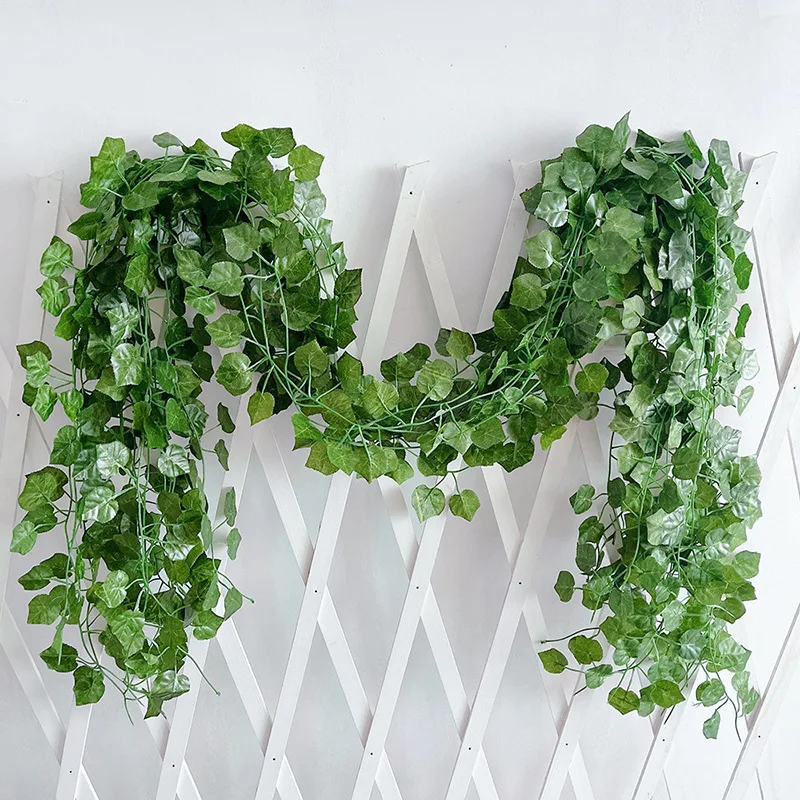 

12pcs 2M Artificial Ivy Vine Plants Leaf Garland Decor Wall Hanging Silk Leaves Vines Creeper for Home Garden Wedding Decoration