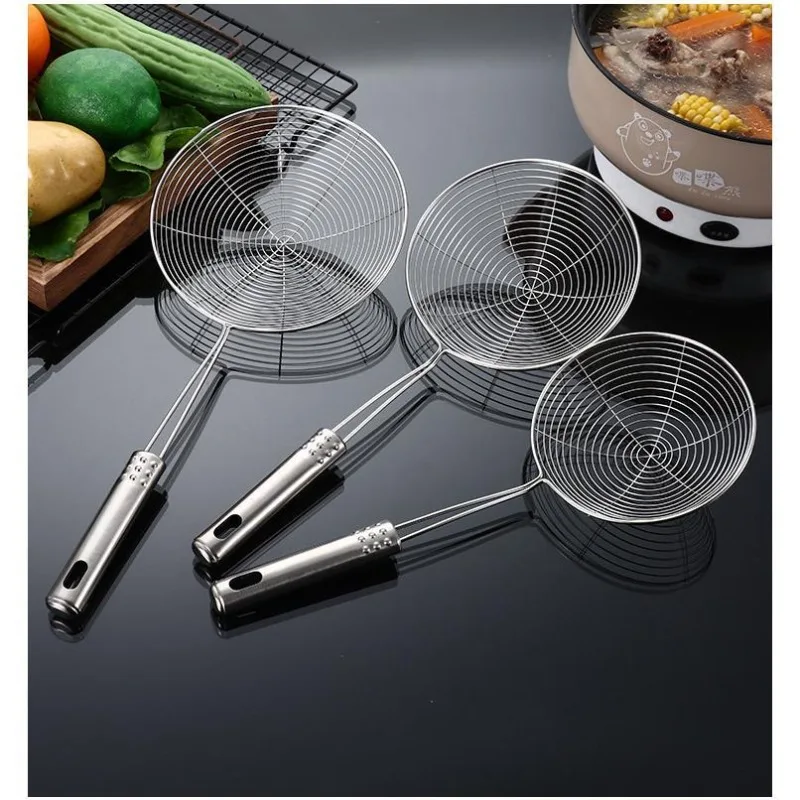 Stainless Steel Frying Strainer French Fries Spoon Wire Mesh Skimmer Colander Fryer Scoop Sieve Kitchen Supplies