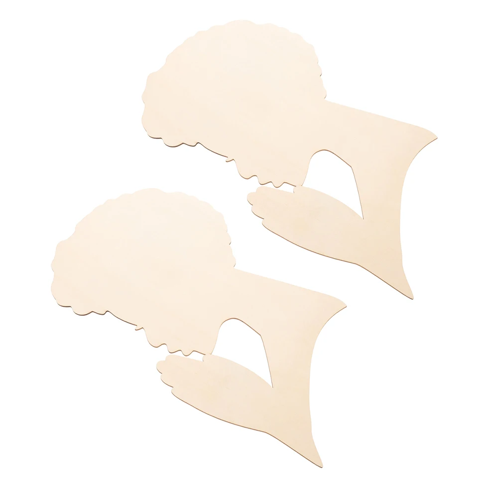 

2Pcs Girls Crafts Unfinished Handcarved African Slices for Wooden Shapes For Crafts DIY Home Decor Art Supplies Tags