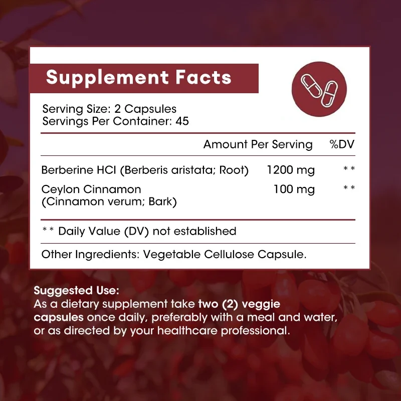 Berberine Capsules Ceylon Cinnamon Turmeric Bitter Melon Extract Milk Thistle To Support Glucose Balance Liver Health Digestion