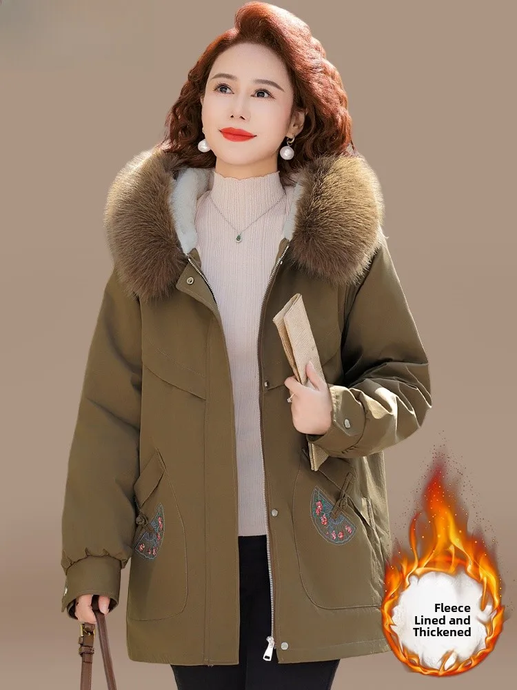 

Утепленная парка для мам: модная зимняя одежда для женщин среднего и старшего возраста, полиэстер, на молнии