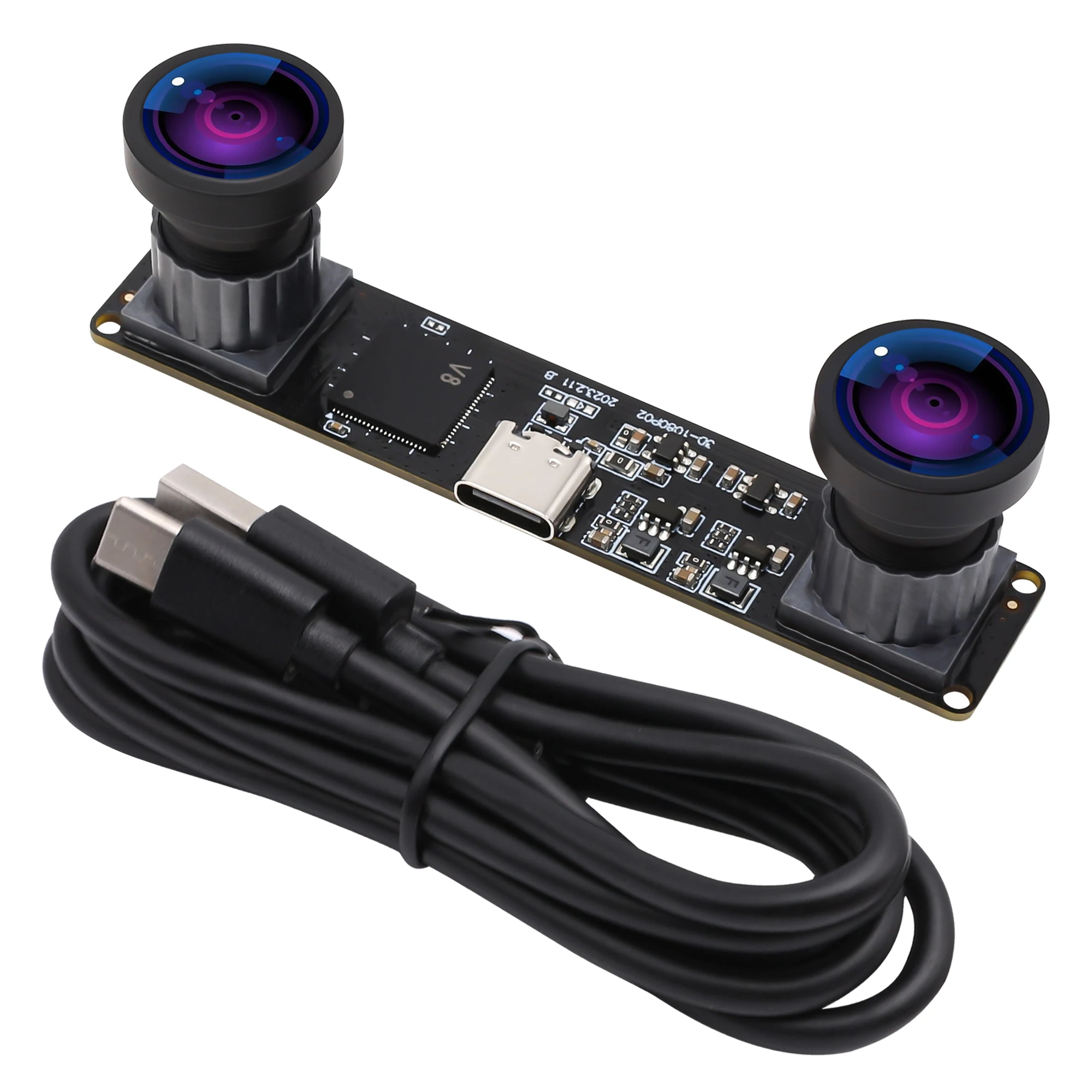 ELP Synchronous 3D Stereo VR USB Camera 3840X1080P 4MP 60Fps Mini USB Dual Camera Module with 120 Degree Wide Angle Lens