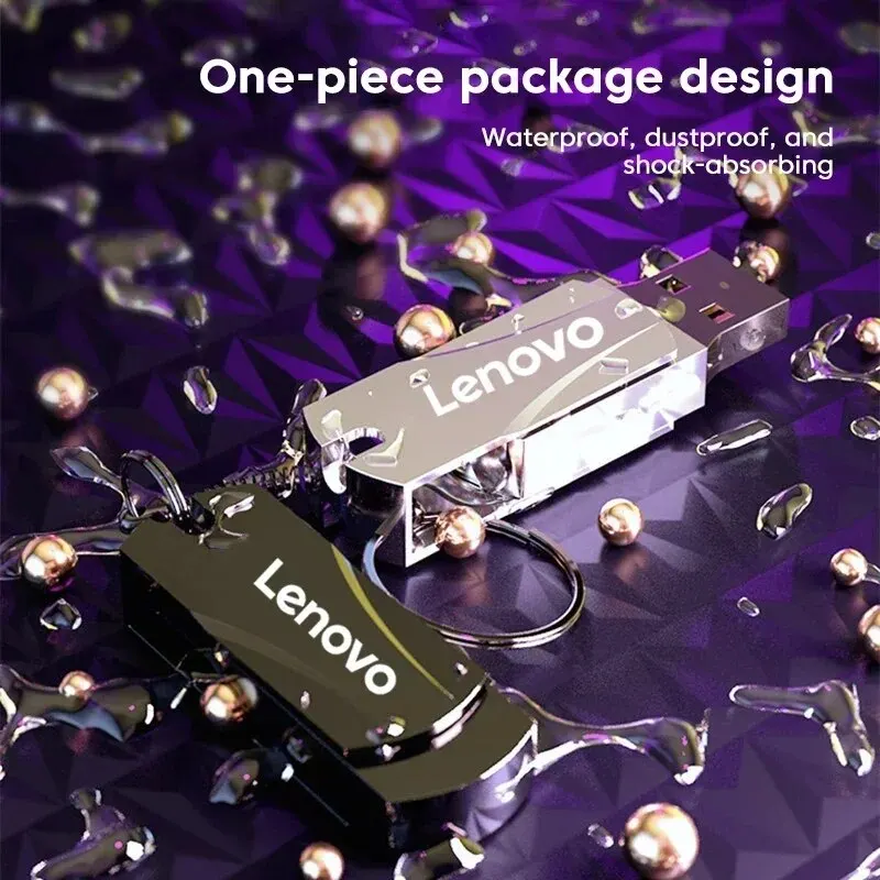 Lenovo Flash Drive USB 3.0 logam 16TB, Flash Disk kecepatan tinggi 8TB 4TB kapasitas ultra-besar tahan air gaya mekanis