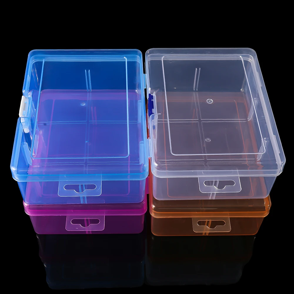 

1pcs Plastic Box Rectangular Transparent Storage Boxes For Jewelry Accessories Small Items for DIY Beads Crafts Container Box