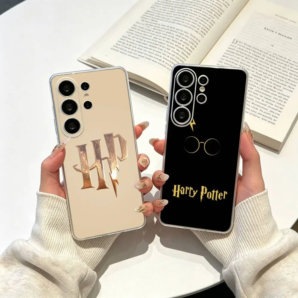 Funda Transparente para Teléfono con Diseño de Varita Mágica de Harry Potter para Samsung S25, S24, S21, S22, S23, S30, Ultra, S20, Plus, FE, Lite