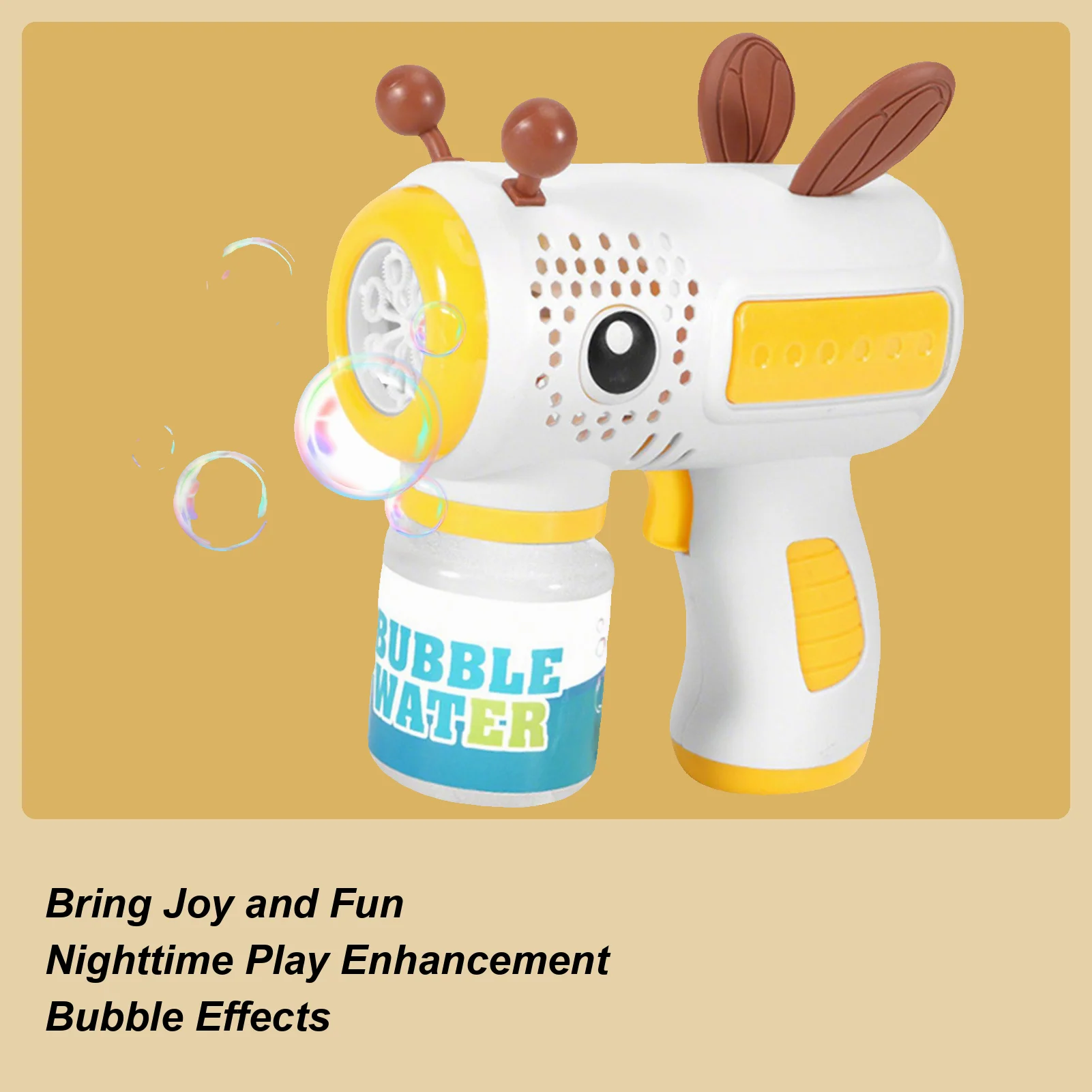 Seifenblasenmaschine, Cartoon-Bienen-Design, Sommerspielzeug, automatisches Seifenblasenspielzeug für Party, Geburtstag, Hochzeit, Halloween, Spielen im Freien, Hinterhof