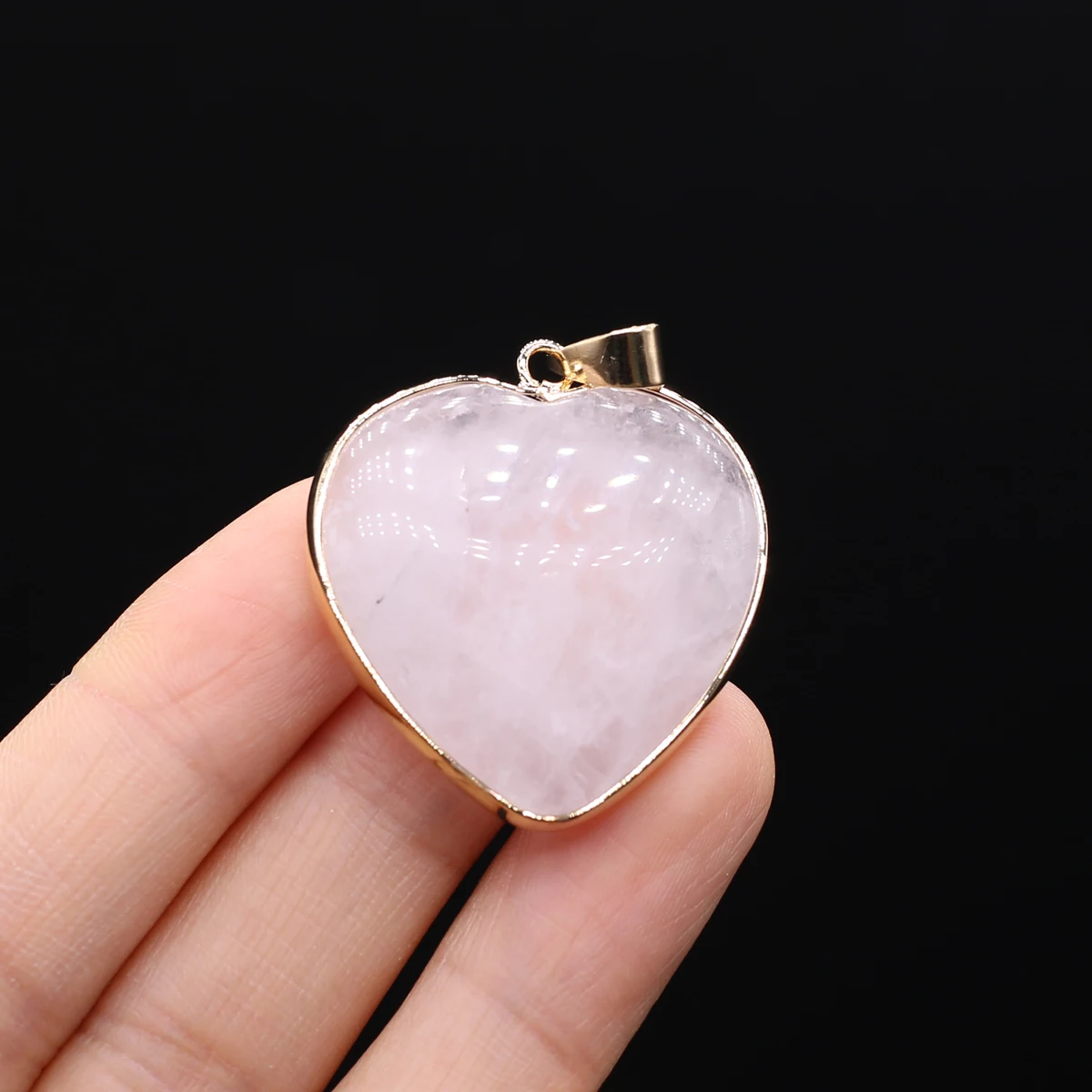 Natural Stone Pendant Rose Quartz Heart Gemstone Exquisite Charms for Jewelry Making Diy Bracelet Necklace Earrings Accessories