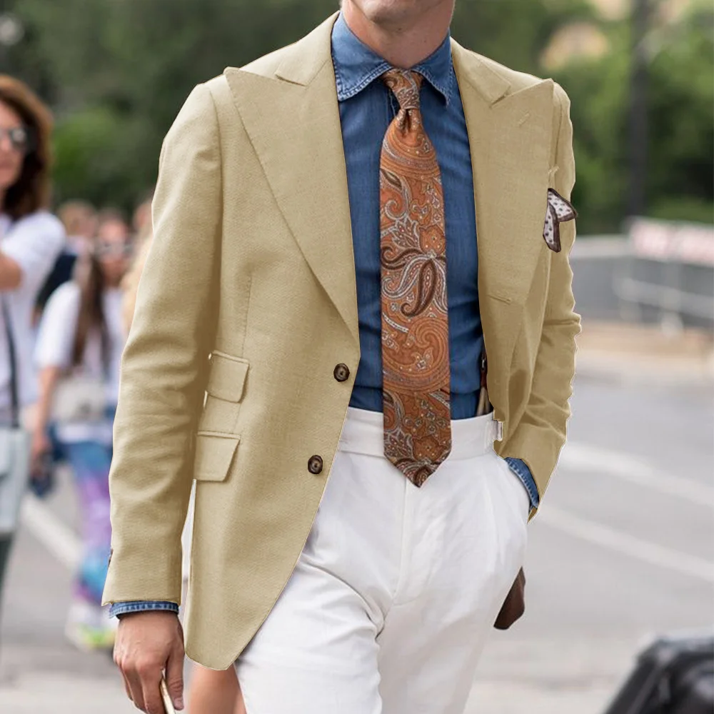 Men’s Jacket Suit Notched Lapel Single Breasted Slim Fit Comfortable Stylish Casual Elegant Blazer Business Coat Formal Office