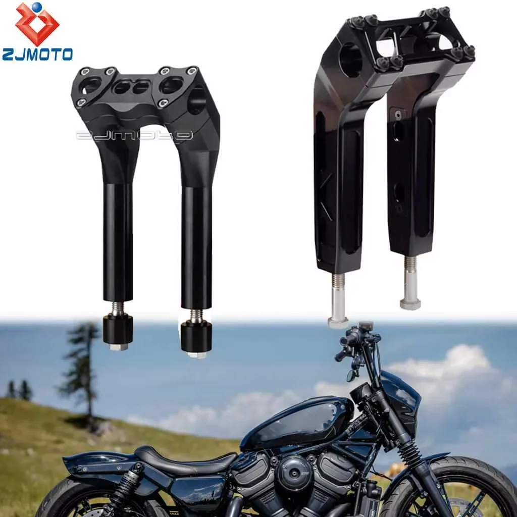 

Unviersal Motorcyle 1 inch 25mm Handlebar Risers 4"-14" Rise Bar Clamp Adapter For Harley Sporster 883 1200 Dyna Softail Touring