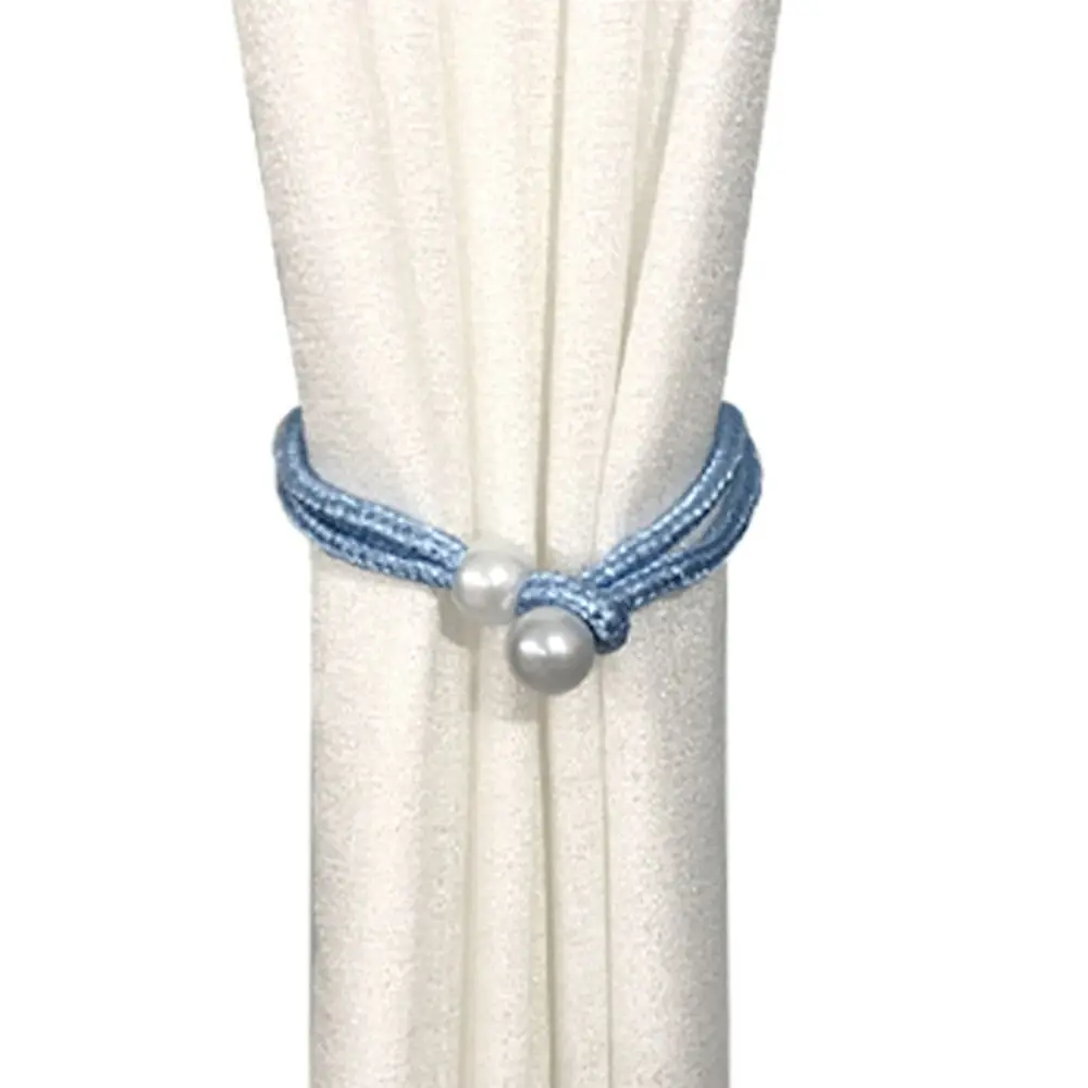 Small Pearl Pearl Curtain Clip With Strap Pull-Out Tie Curtain Holders Adjust Length Freely Exquisite Pearl Rope Curtain Decor