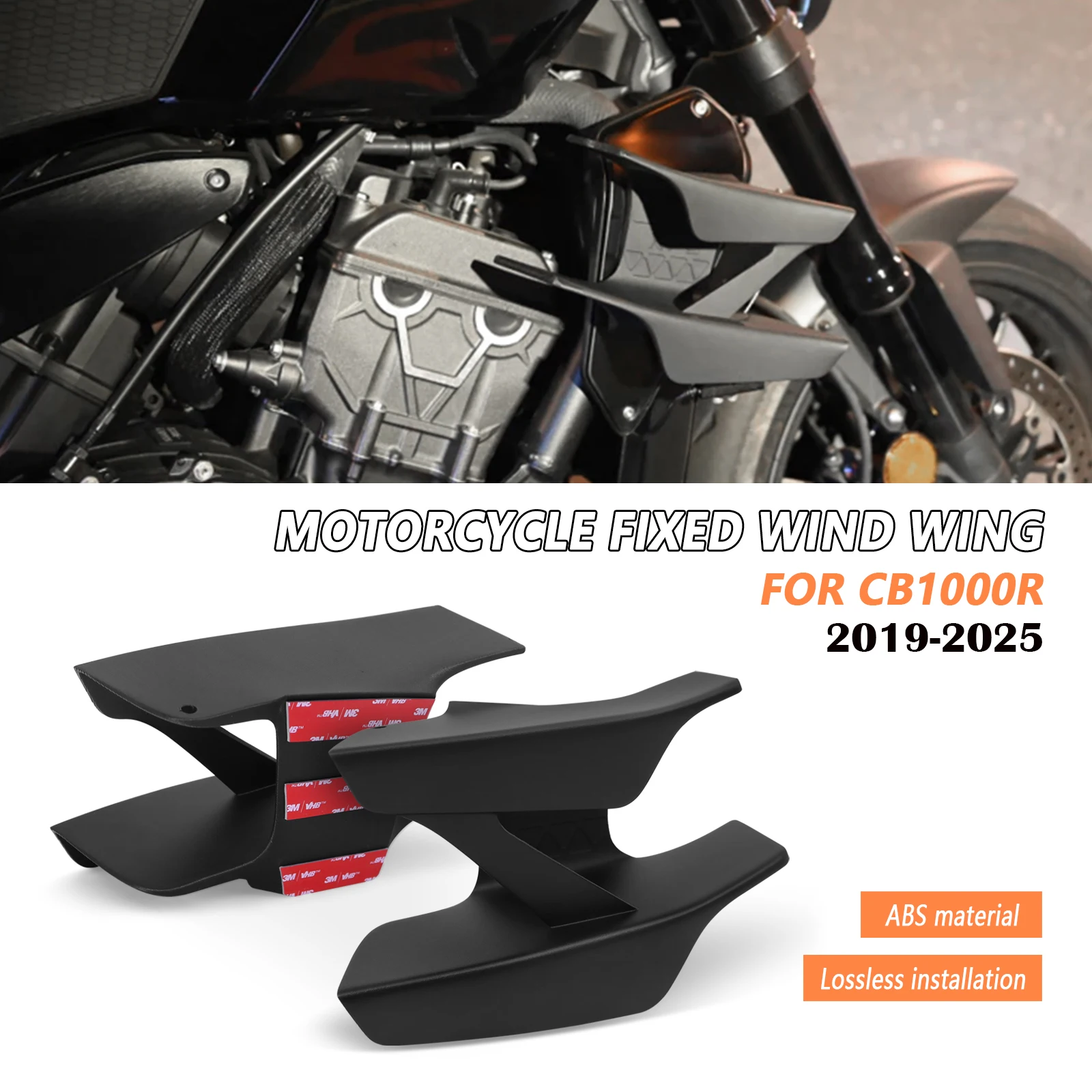 

For Honda CB1000R 2019 2020 -2022 2023 2024 2025 Motorcycle accessories Side Winglet Spoiler Wind Flow Fixing Wing Front Fairing