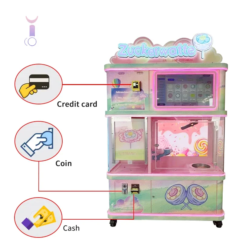 Cotton candy vending machine with vending technology