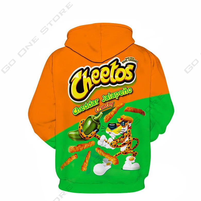 Boys Sweatshirt Cheetos Fries Long Sleeve Sweatshirt 3D Street Hip Hop Jacket Vintage Casual Hoodie Gothic Men\'s Tops