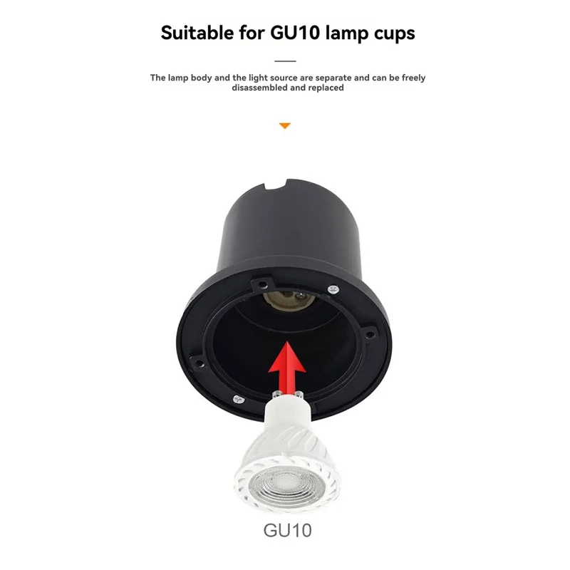 A98E-GU10 Ondergrondse lampbehuizing Vloerlamp Buiten grondspot Landschap voor GU10-lampbehuizing
