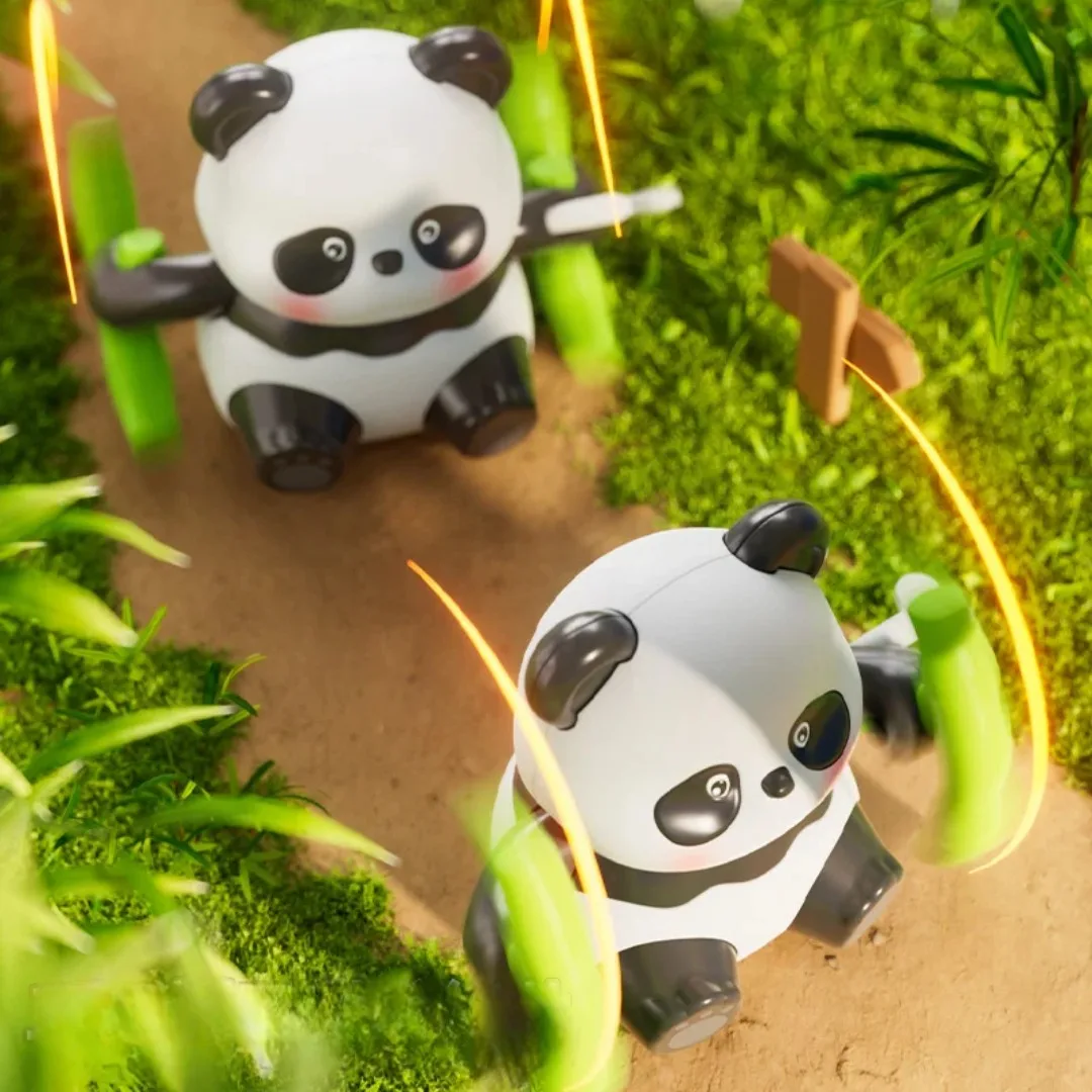 1 szt. Nakręcana Zabawka Panda dla Dzieci, Urocza Panda Mechaniczna, Nakręcana Ręka Obrotowa w Przód, Figurki Panda do Nakręcania, Zabawki dla Dzieci, Prezent dla Dzieci