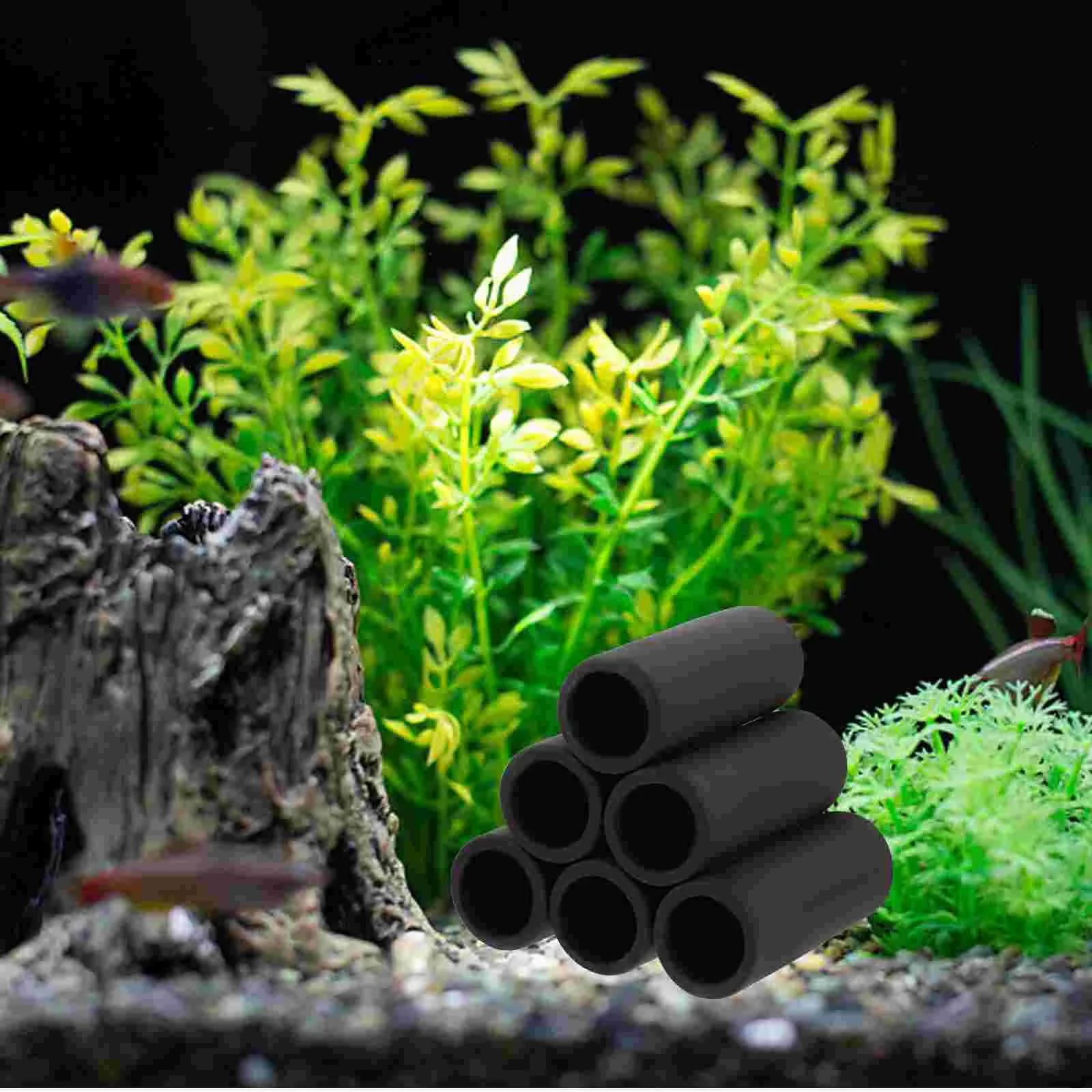 Aquarium Fish Cave Shelter Shrimp Ornaments Tank Habitat Hideaway Hideout Tube Salmon Diy Hiding Ceramic Wood Caves Pleco Logs