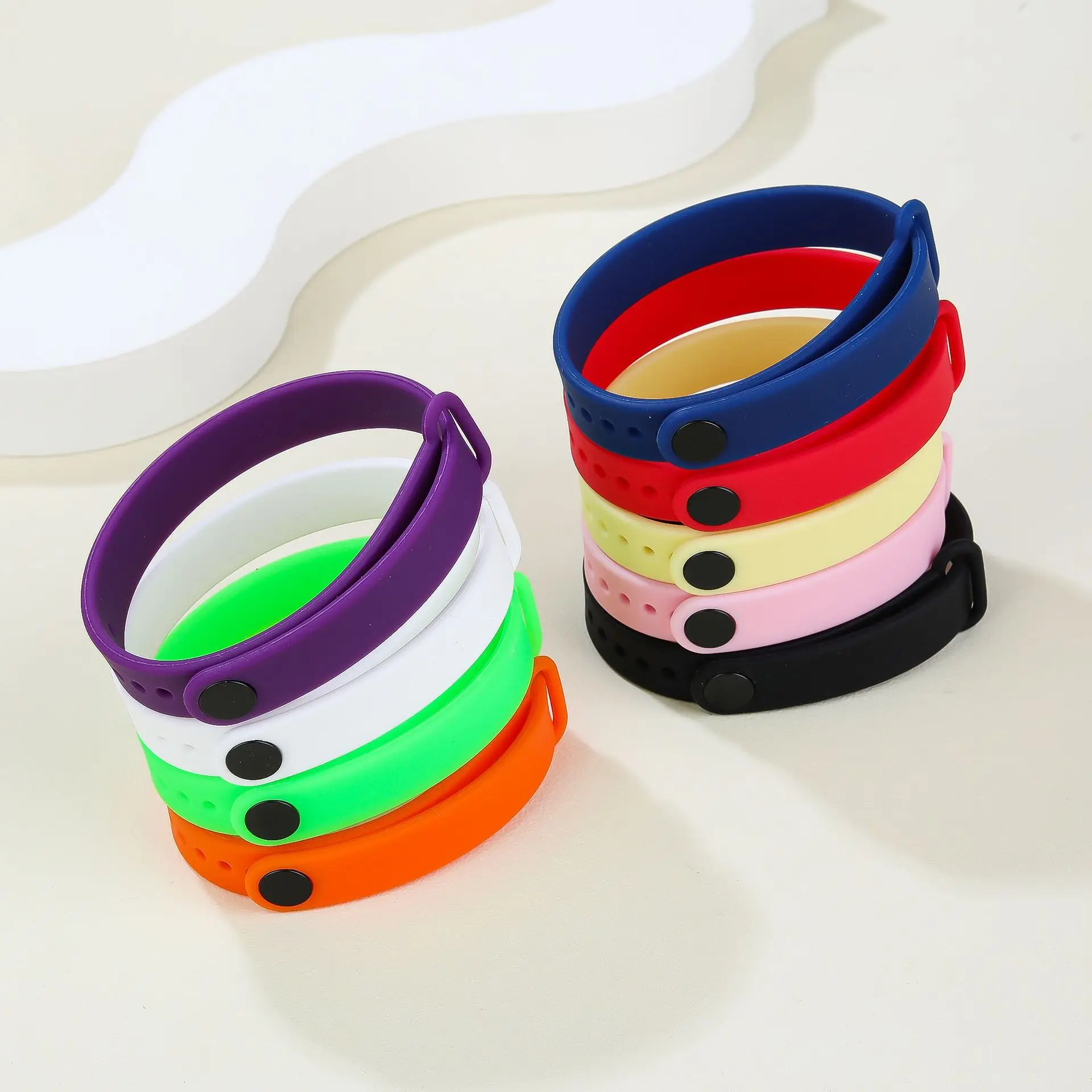 DIY Adjustable Buckle Silicone Bracelets Blank Hand Circle Wordless Recognition Tape Adult and Child Teams Wristband