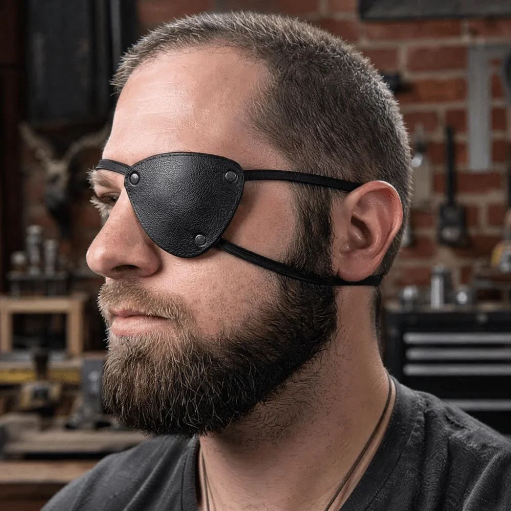 Medieval Style Pirate Eye Patches Vintage Renaissance Style Leather Eye Mask Adjustable Cosplay Costume Accessories Pirate Theme