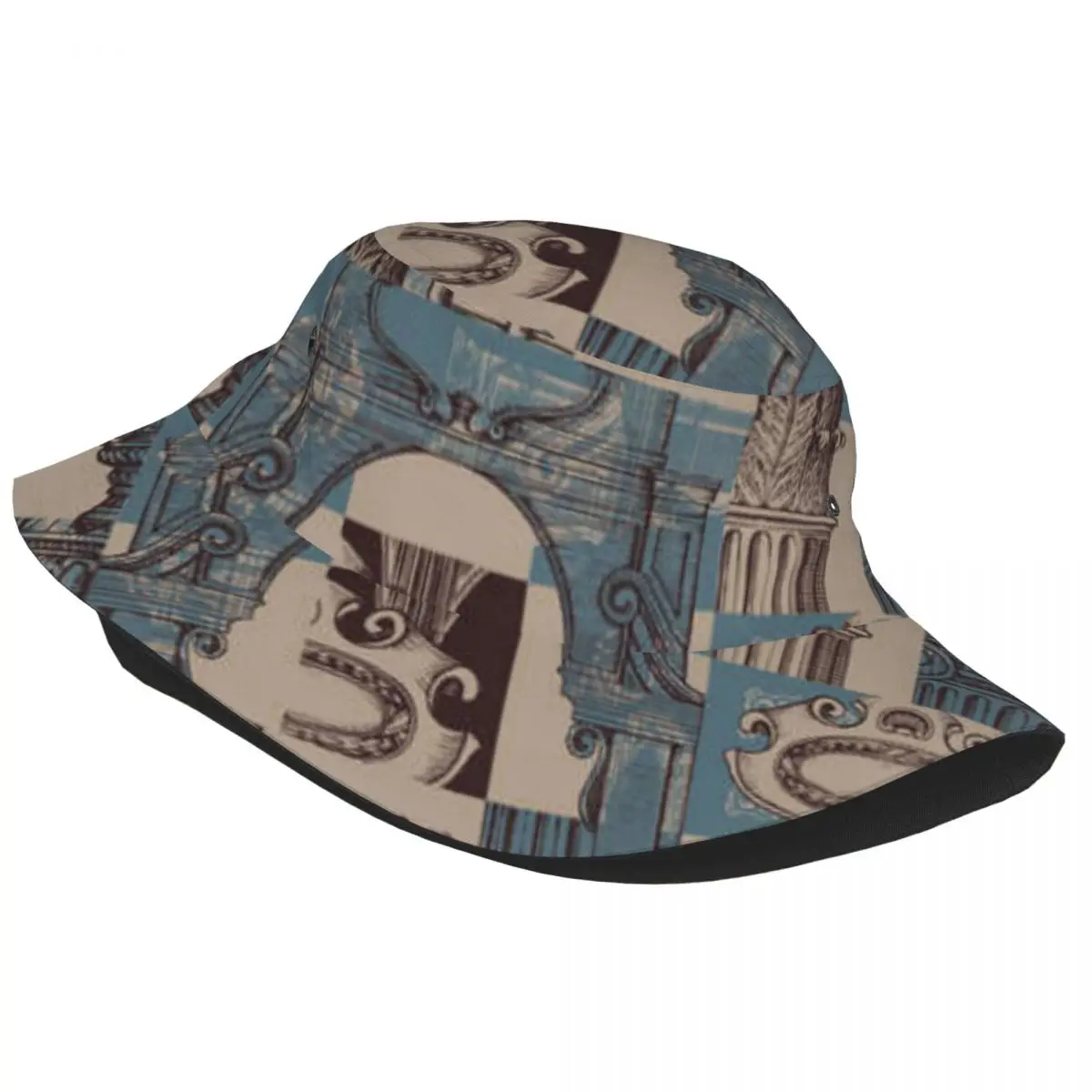 Bucket Hat Fisherman Cap For Women Men Gorras Summer Abstract Ancient Architecture