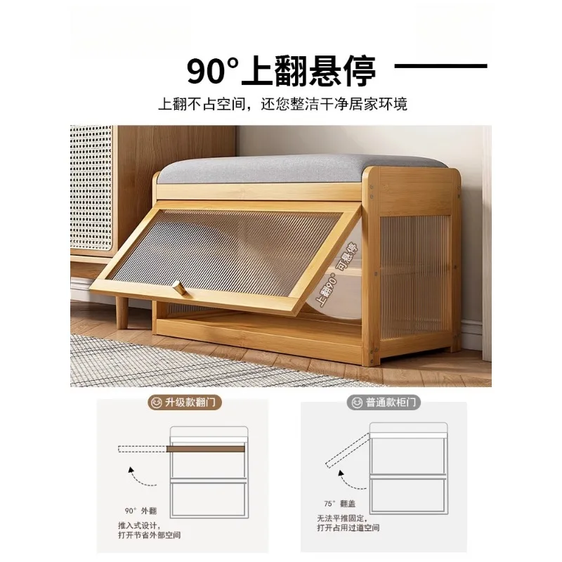 Shoe Changing Stool for Home Bench Stool for Home Use Can Sit Shoe Cabinet for Door Sitting Stool Integrated Shoe Rack