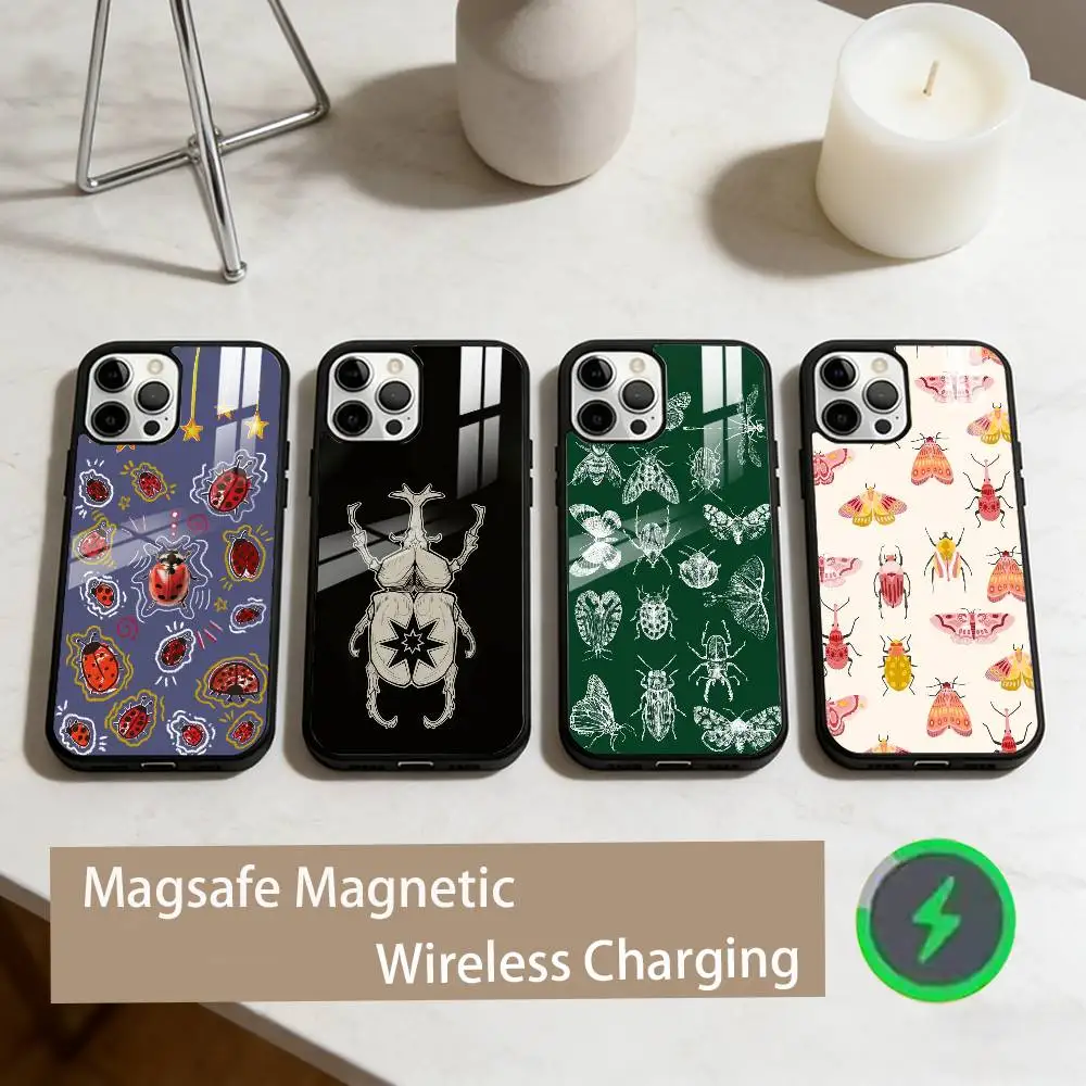 

B-Biology Art Insects Bugs Phone Case For iPhone17,16,15,14,13,12,11 Plus,Pro Max Magnetic For Magsafe Wireless Charging