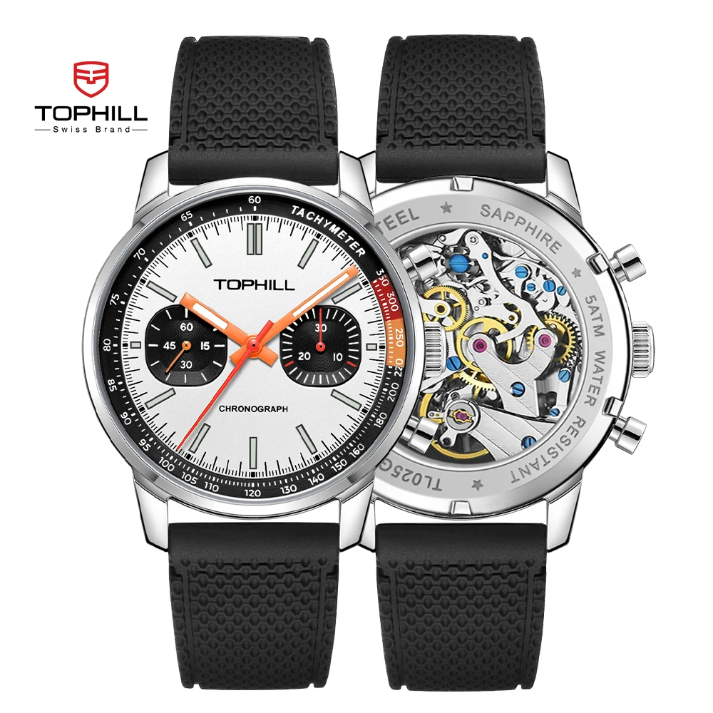 TOPHILL Limited 1963 Watches Luminous Panda Watch ST19 Seagull