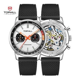 TOPHILL Limited 1963 Watches Luminous Panda Watch ST19 Seagull Movement Men's Wristwatch Mechanical Chronograph Sappire Military