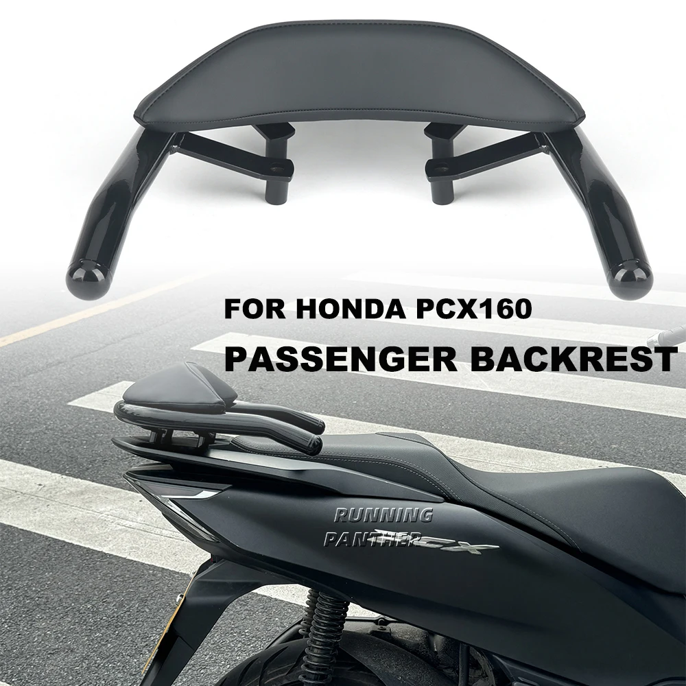 

Motorcycle Black Rear Passenger Seat Tailstock Backrest Back Rest Cushion Pad NEW For Honda PCX160 PCX 160