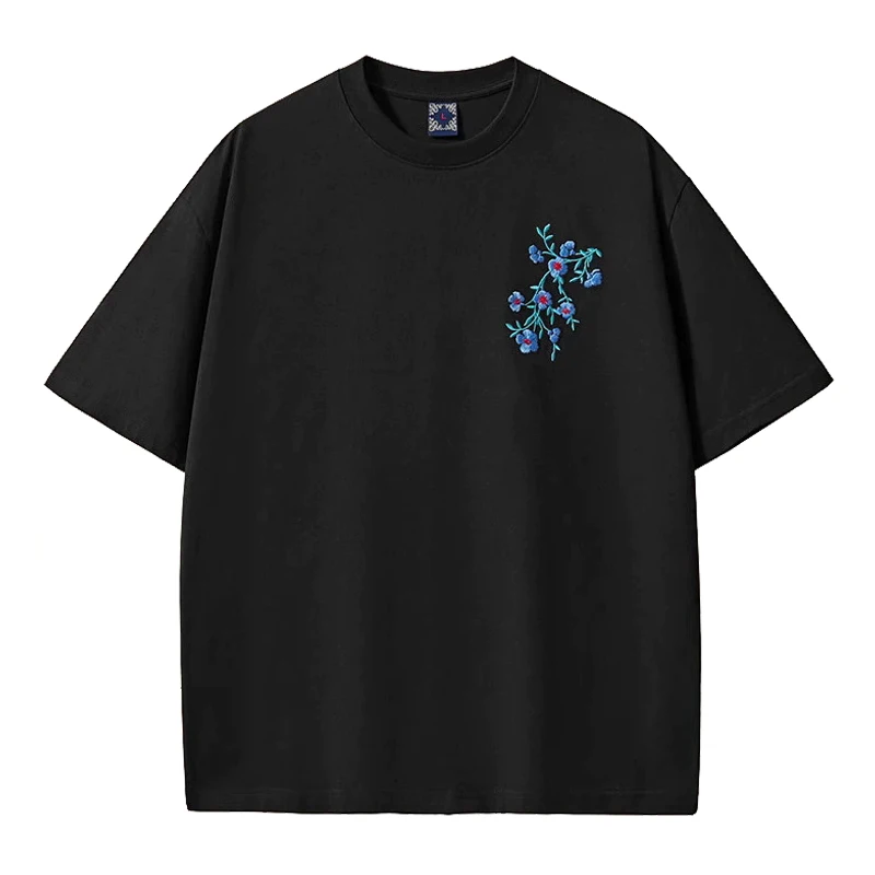 

Mens Phoenix Embroidery T Shirt 2025 Summer Fashion Casual Tshirt Cotton Summer Tops Tees Short Sleeve T-Shirt Male
