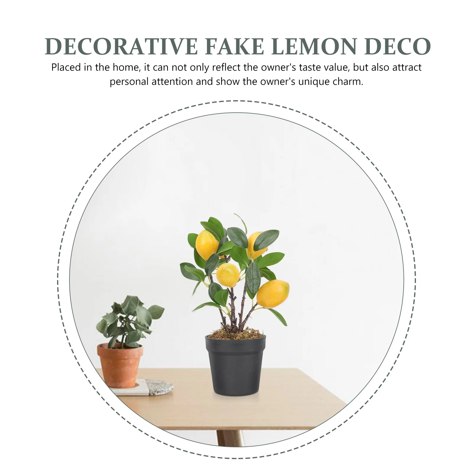 

Realistic Artificial Lemon Bonsai Fake Potted Plant Decor For Home Kitchen Desktop Office Decorative Simulation Greenery