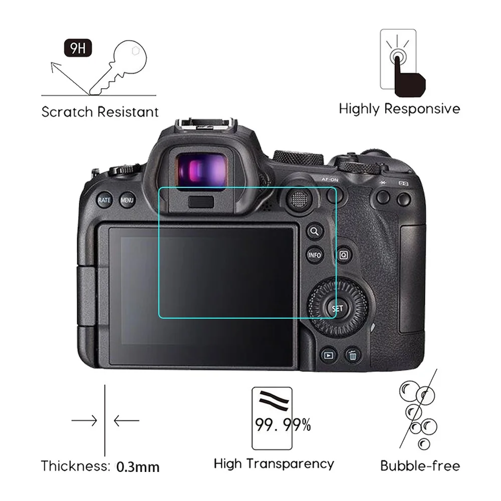 Camera Glass Protective Film For Canon EOS R7 R8 R9 R10 RP R6 R5 R5C R3 R 90D M50 Mark II R6Mark II Glass Screen Protector view 4