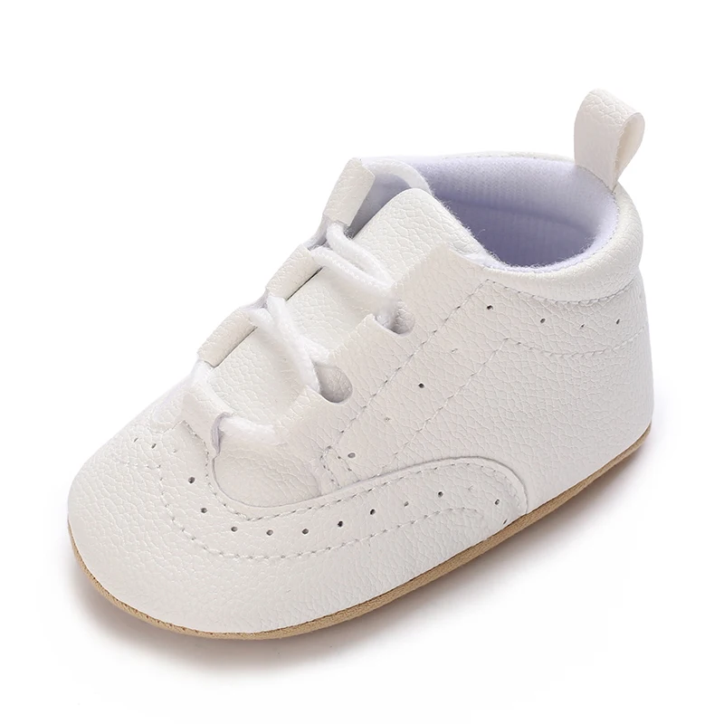 0-18M Neugeborene Baby Jungen Mokassinschuhe Mode Casual Sport Weiß Taufschuhe Weiche Sohle Erste-Schritt-Schuhe – Detail 6