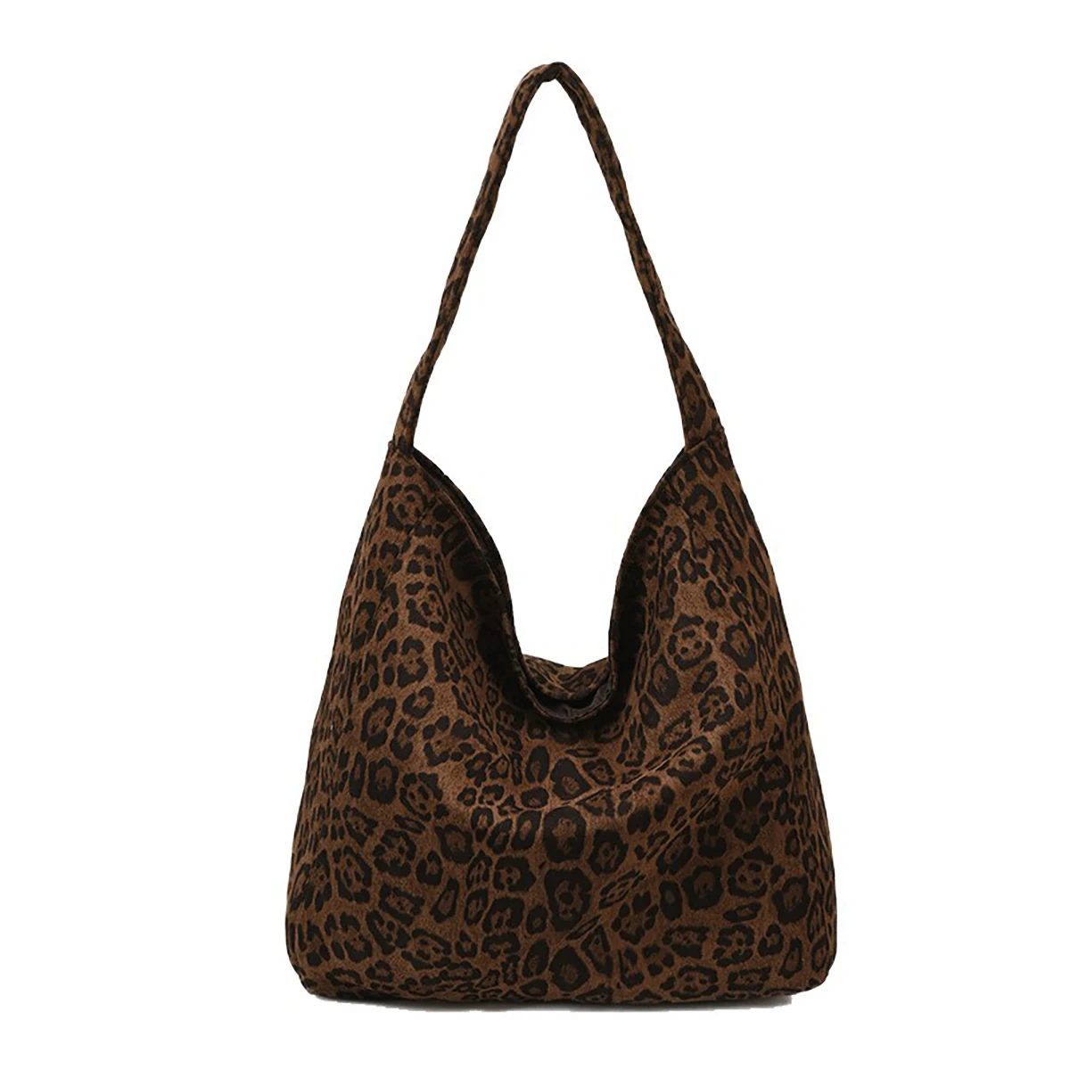 

Women's Retro Autumn/Winter Suede Large Tote Bag, Magnetic Snap Shoulder Bag, Stylish Leopard Print Handbag/Crossbody Bag