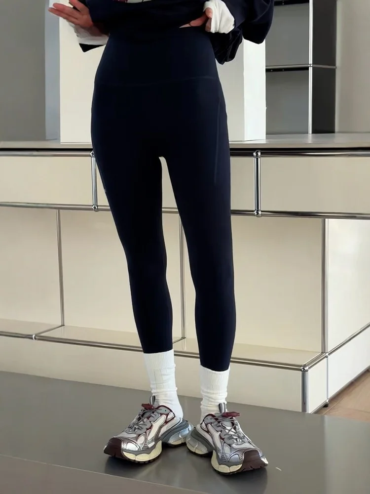 

High Waist Yoga Pants Letter Print Slimming Base Layer High Elastici Comfortable Skin-Friendly Cotton Casual Trousers